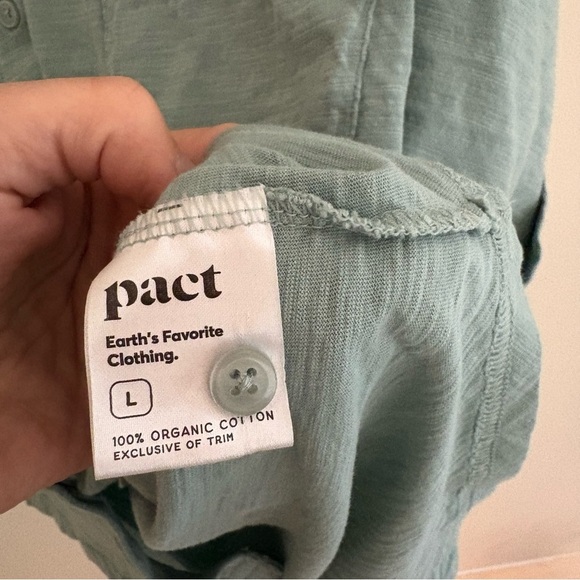 Pact Organic Cotton Short Sleeve Button Down Top - Picture 5 of 8